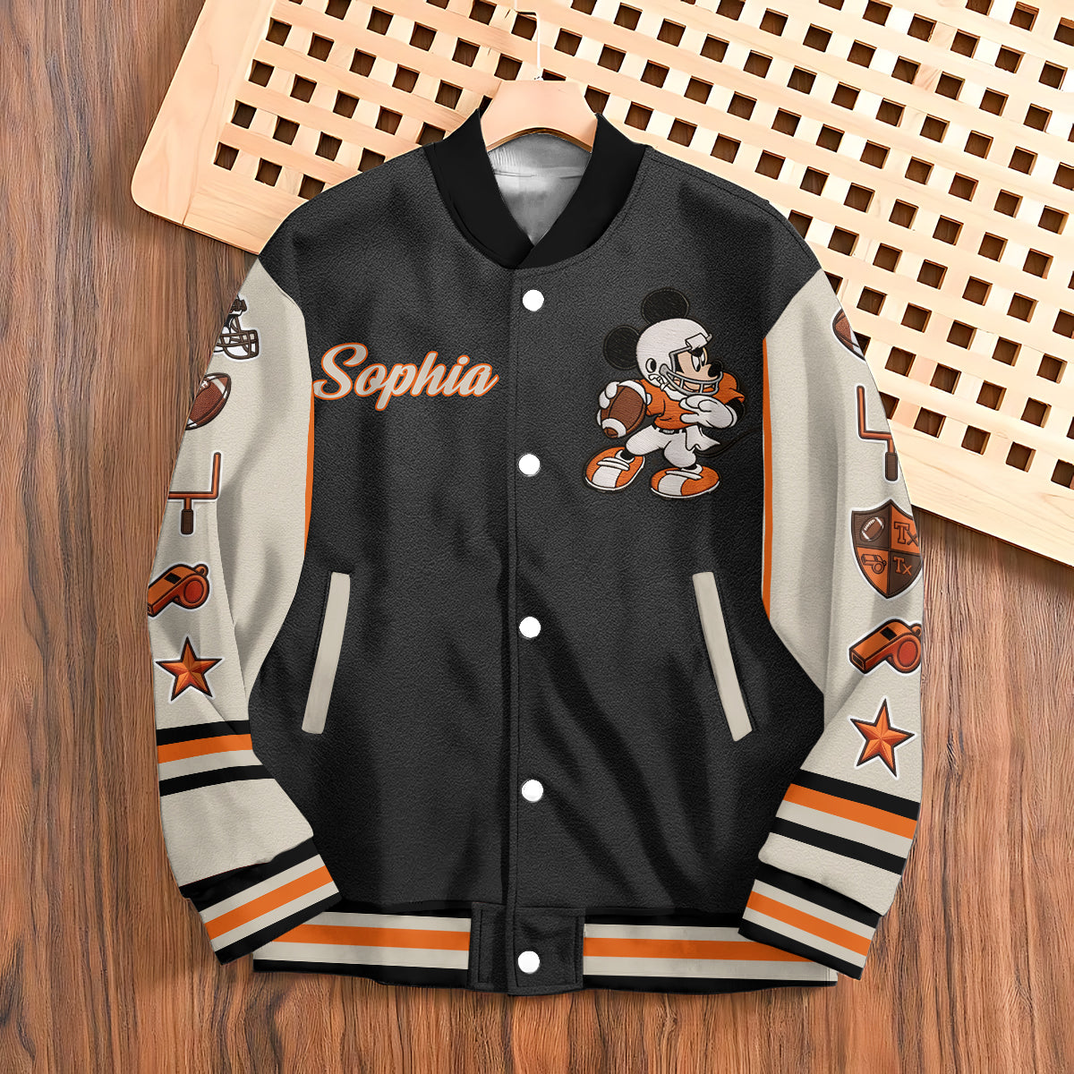 Run The Dang Ball - Personalized Football Varsity Jacket