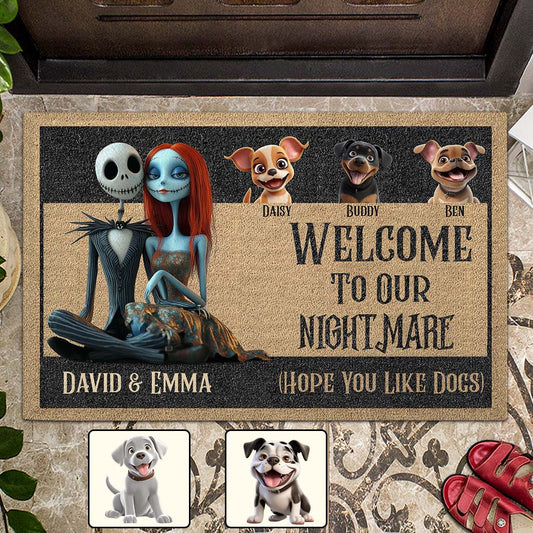 Welcome To Our Nightmare (Hope You Like Dogs) - Personalized Nightmare Doormat