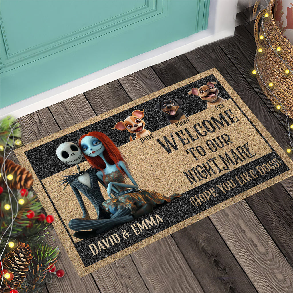 Welcome To Our Nightmare (Hope You Like Dogs) - Personalized Nightmare Doormat