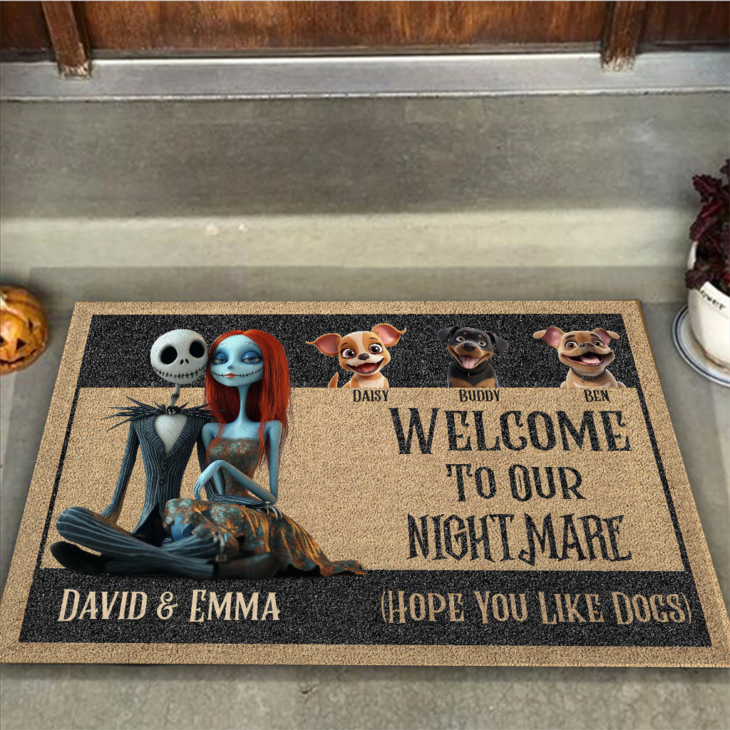 Welcome To Our Nightmare (Hope You Like Dogs) - Personalized Nightmare Doormat