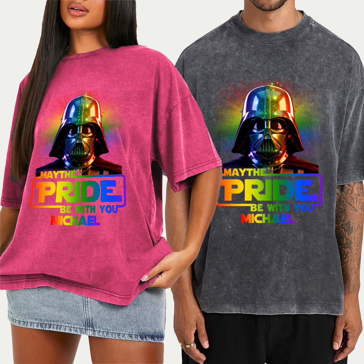 May The Pride Be With You - Personalized LGBT Support Wash T-Shirt