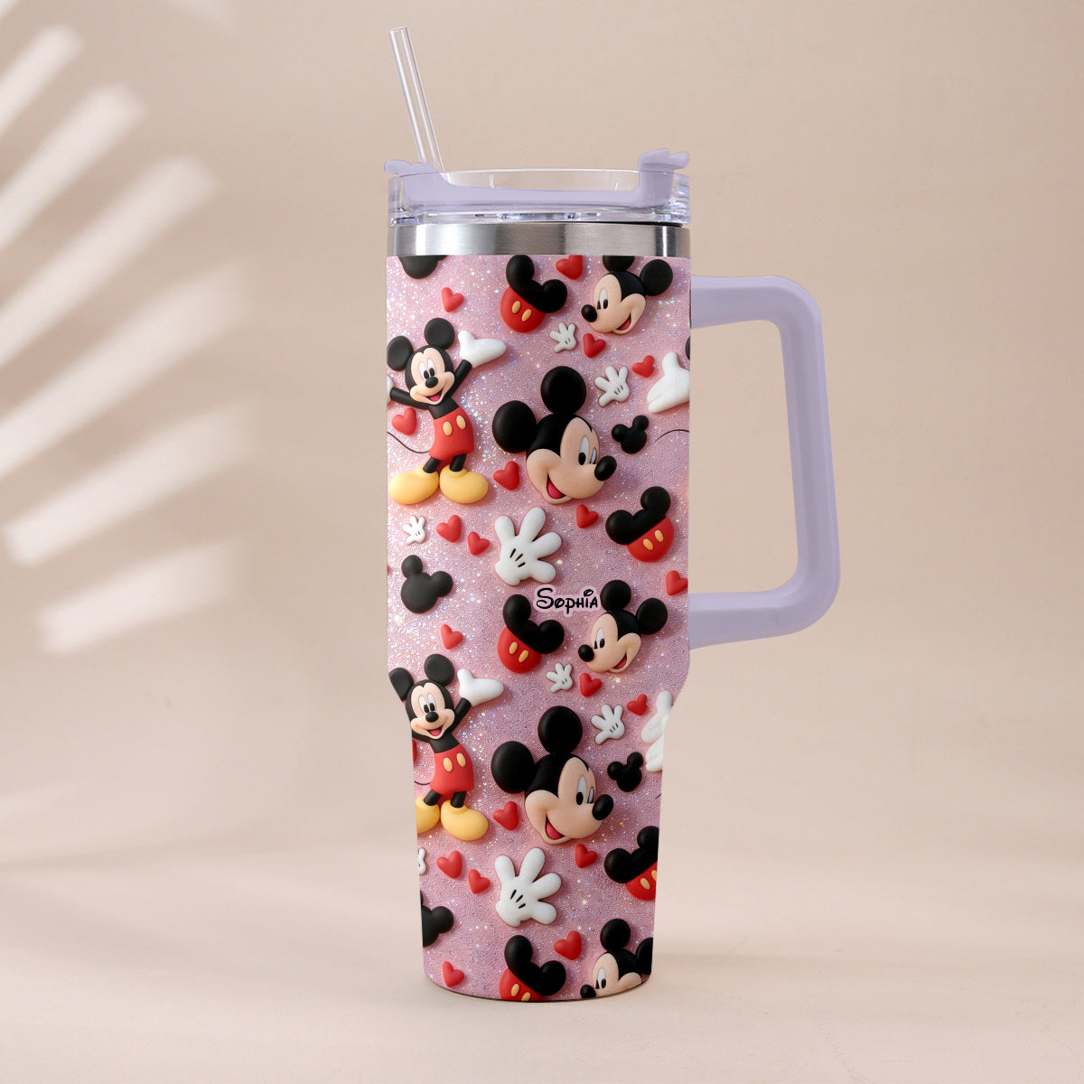 Cartoon Magical Mouse - Personalized Mouse Tumbler With Plush Charm