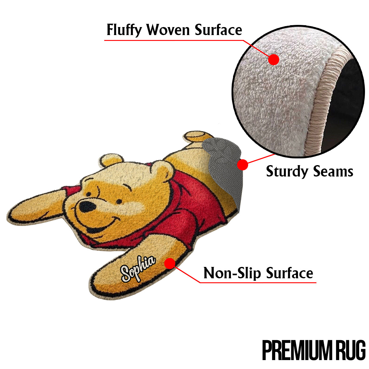 Lazy Bear - Personalized Mouse Shaped Doormat/ Rug