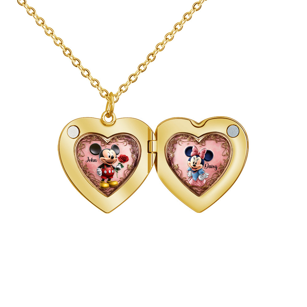 Magical Couple Locket - Personalized Mouse Locket Pendant Necklace