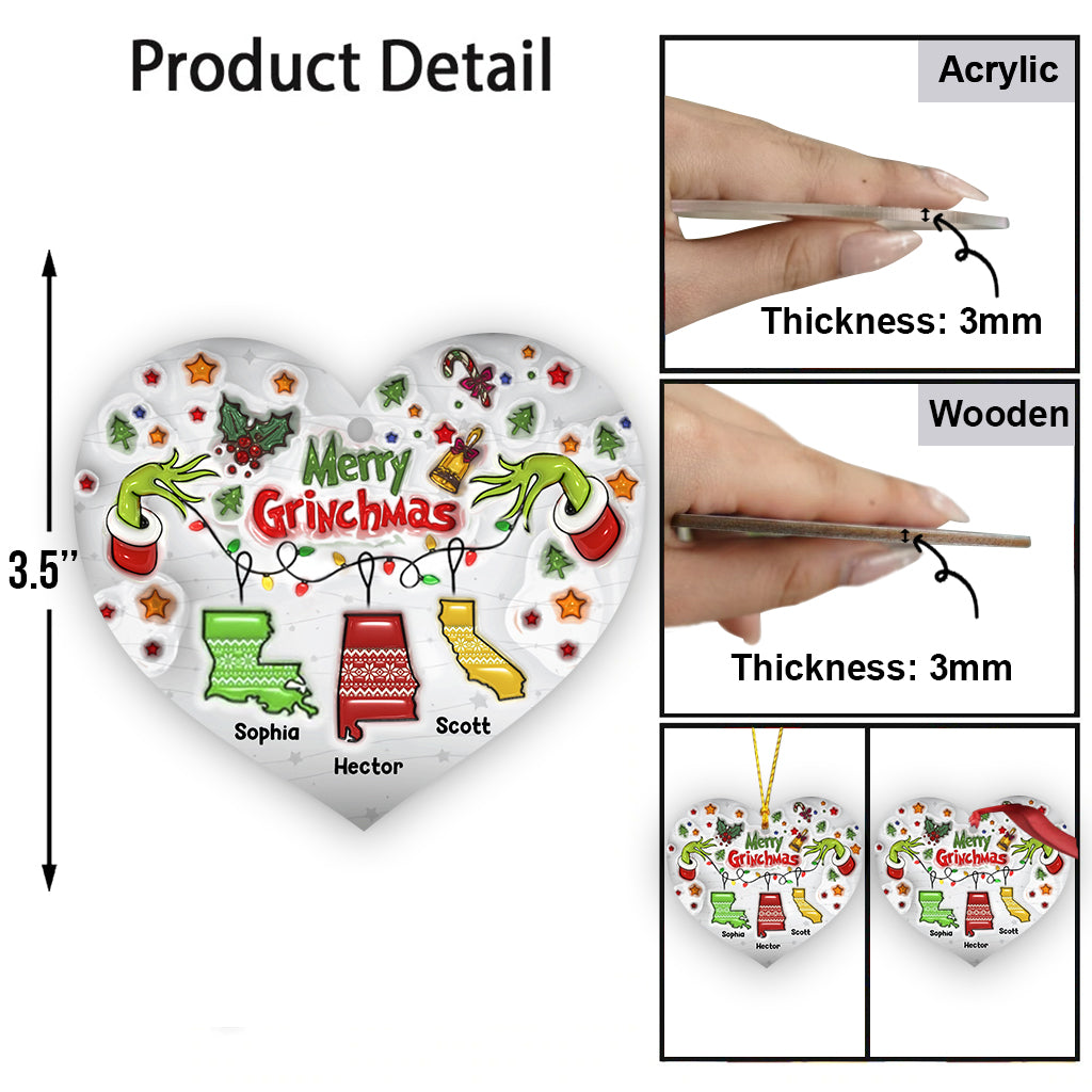 Merry Grinchmas - Personalized Family Ornament