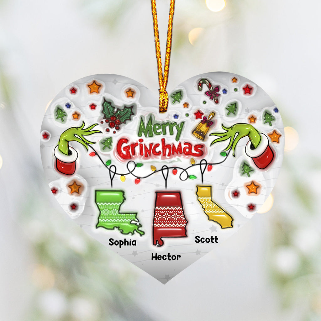 Merry Grinchmas - Personalized Family Ornament
