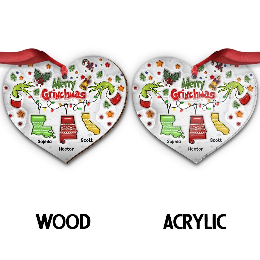 Merry Grinchmas - Personalized Family Ornament