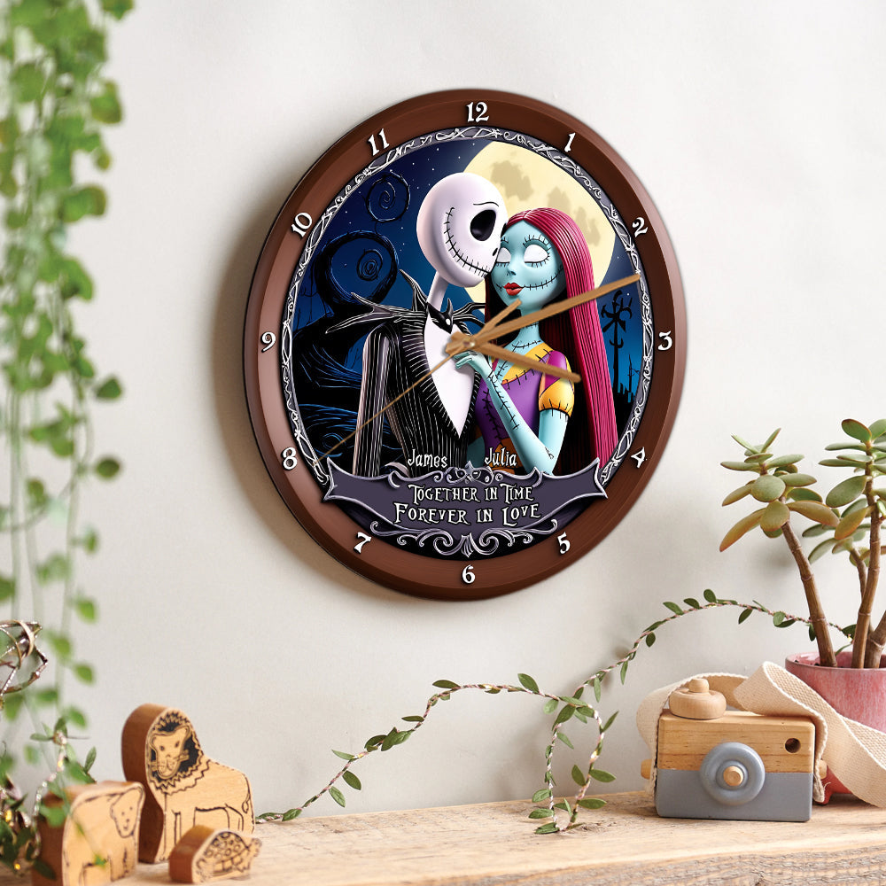 Together in Time, Forever in Love - Personalized Nightmare Wall Clock