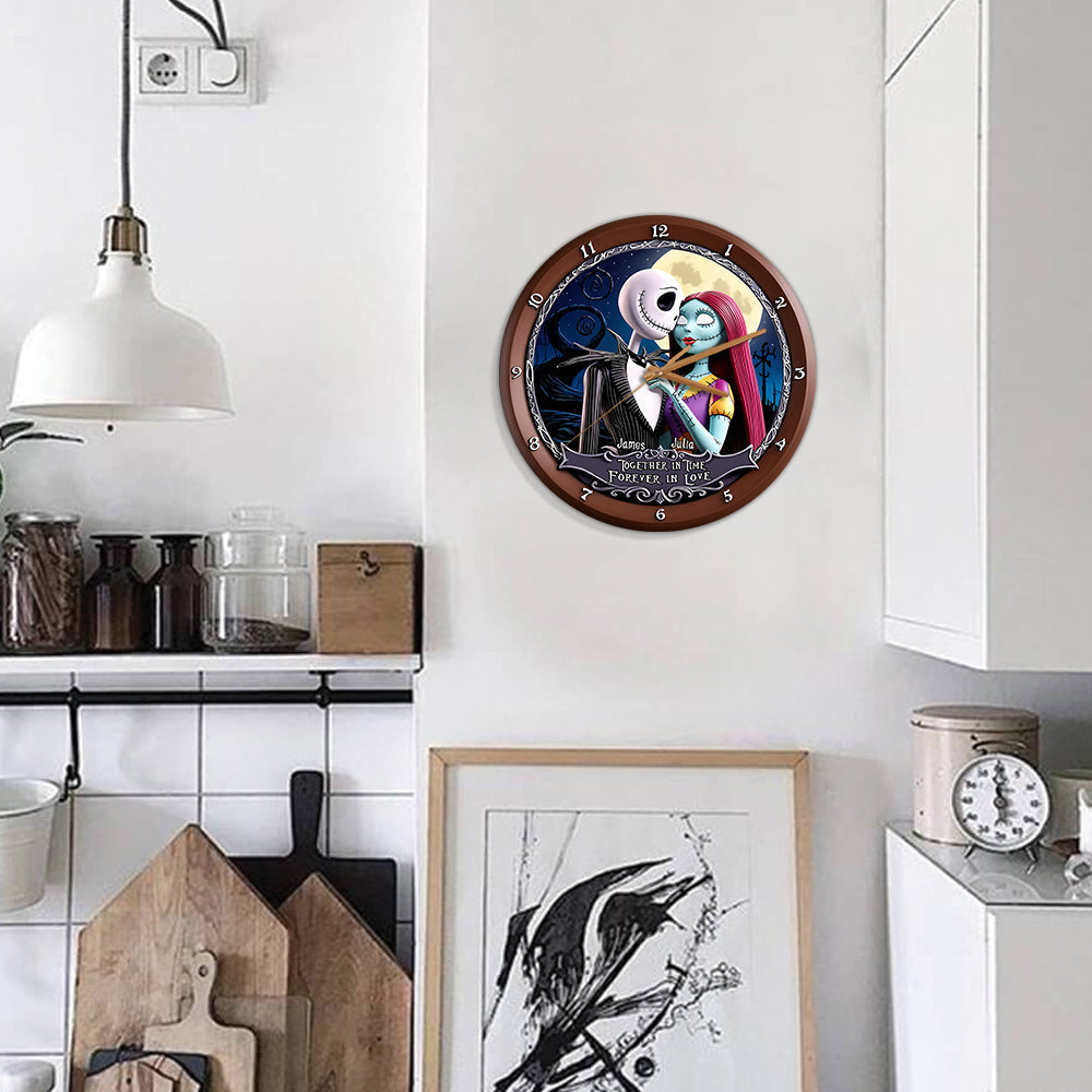Together in Time, Forever in Love - Personalized Nightmare Wall Clock