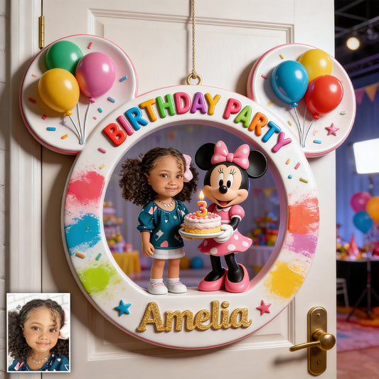 Birthday Party Sign Custom From Photo, Any Character - Personalized Kid Custom Shaped Wood Sign