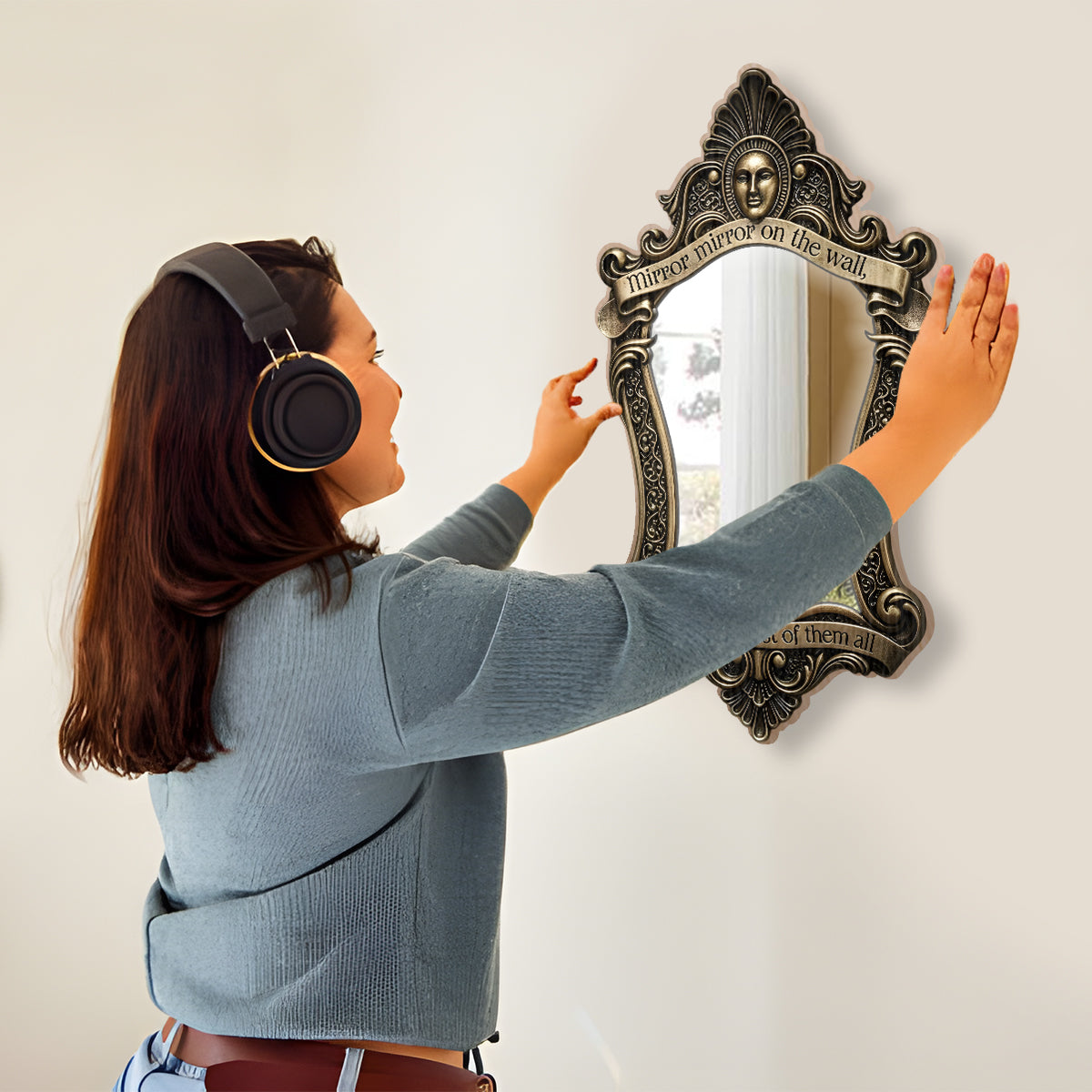 Daily Motivation Mirror, Magical World Lover Gift - Personalized Princess Wall Hanging Mirror