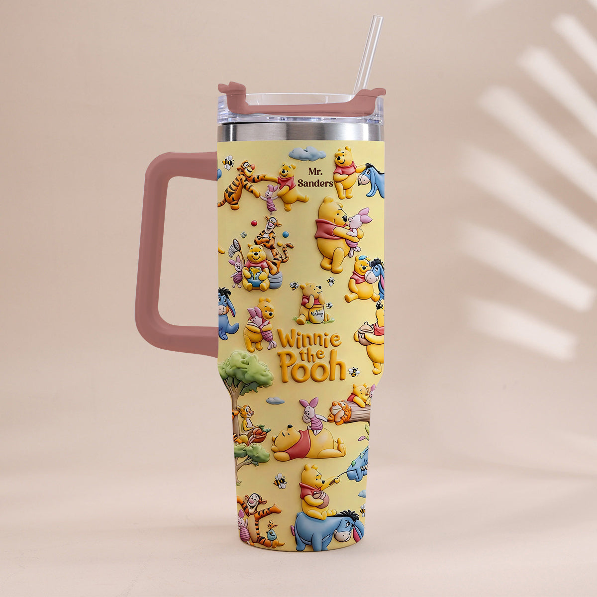 Honey Bear - Personalized Yellow Bear Tumbler With Handle