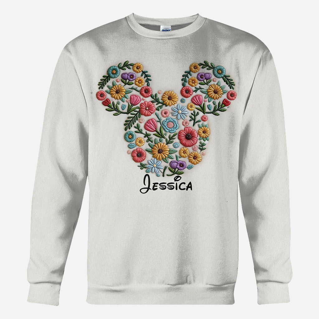 Floral Mouse Ears - Personalized Mouse All Over Shirt
