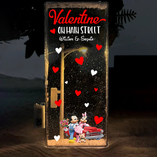 Valentine On Main Street - Personalized Mouse Snowflake Night Light