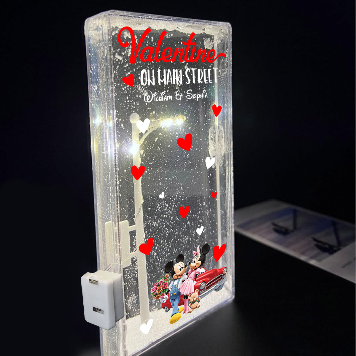 Valentine On Main Street - Personalized Mouse Snowflake Night Light