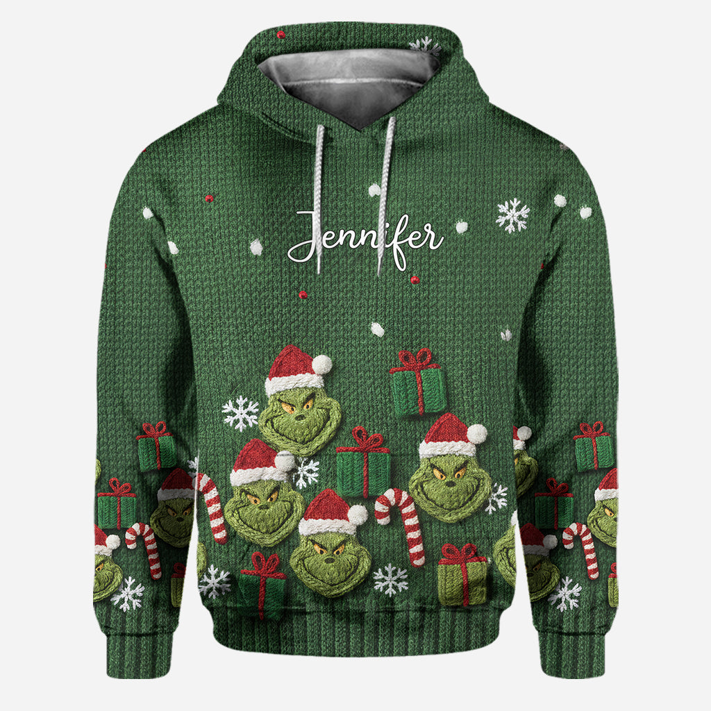 Green Mischief Naughty Christmas - Personalized Stole Christmas Hoodie and Leggings