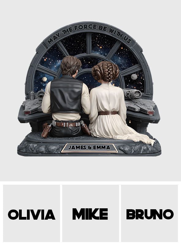 Couple Gift - May The Force Be With Us - Personalized The Force Custom Shaped Wood Plaque
