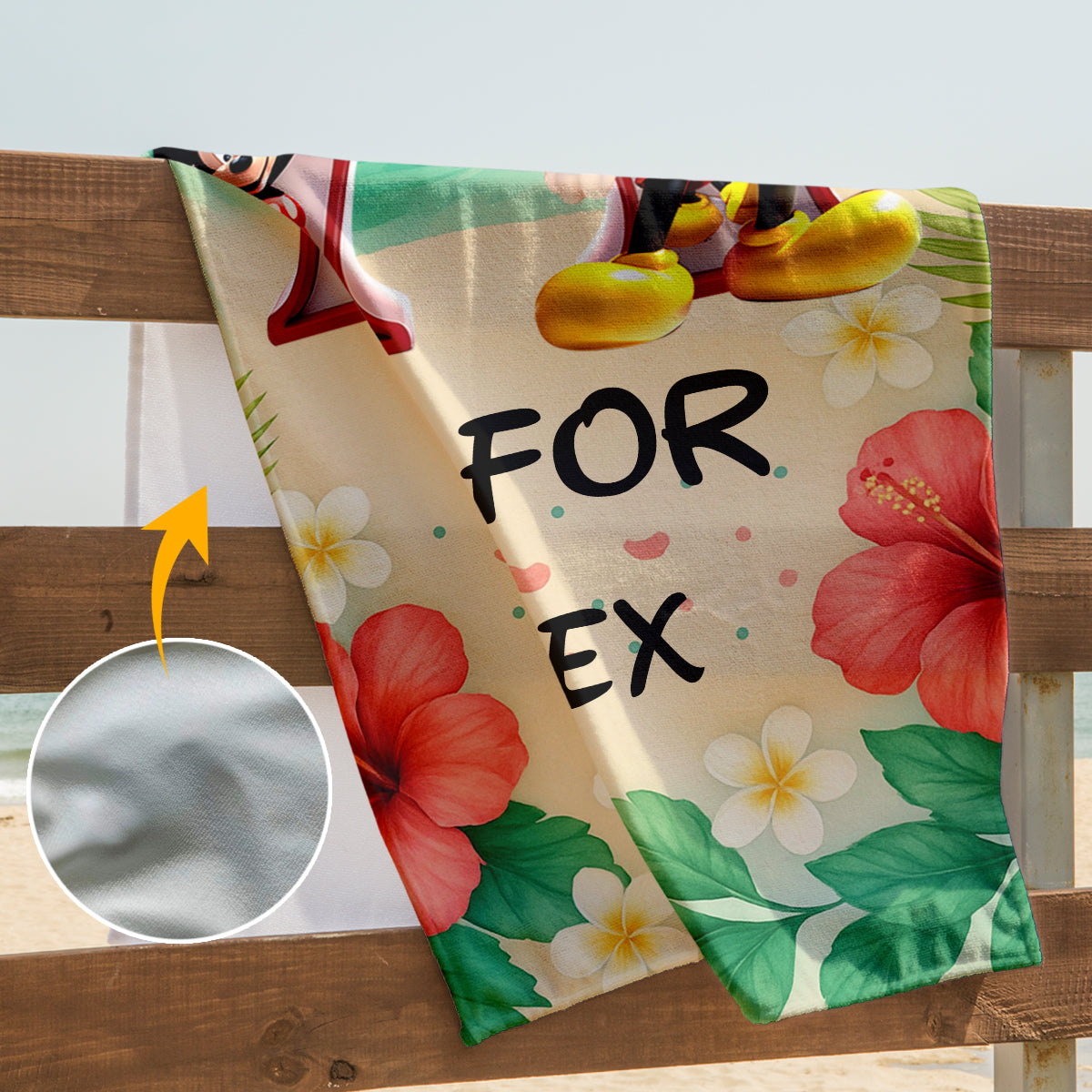 Magic Alphabet Summer Vibe - Personalized Mouse Quick-dry Beach Towel/ Bath Towel