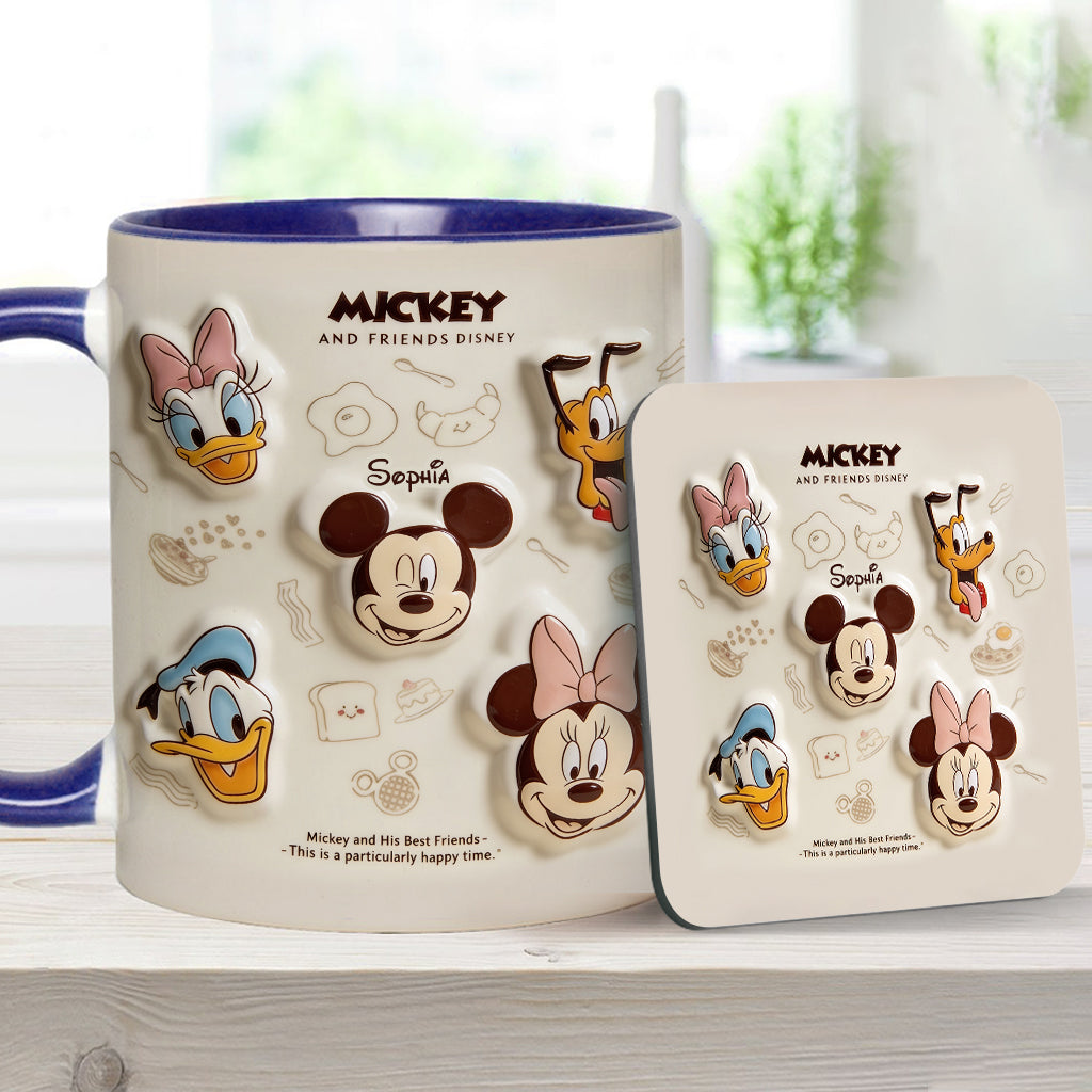 Friends Happy Time - Personalized Mouse Accent Mug & Coaster