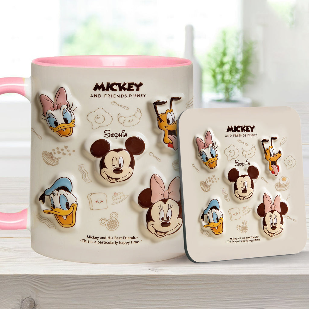 Friends Happy Time - Personalized Mouse Accent Mug & Coaster