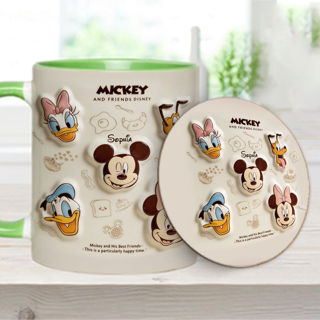 Friends Happy Time - Personalized Mouse Accent Mug & Coaster