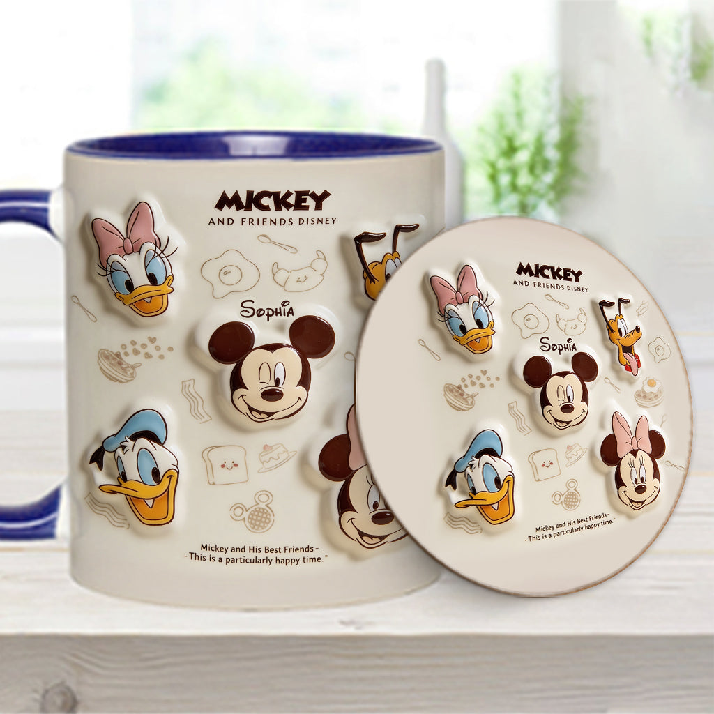 Friends Happy Time - Personalized Mouse Accent Mug & Coaster