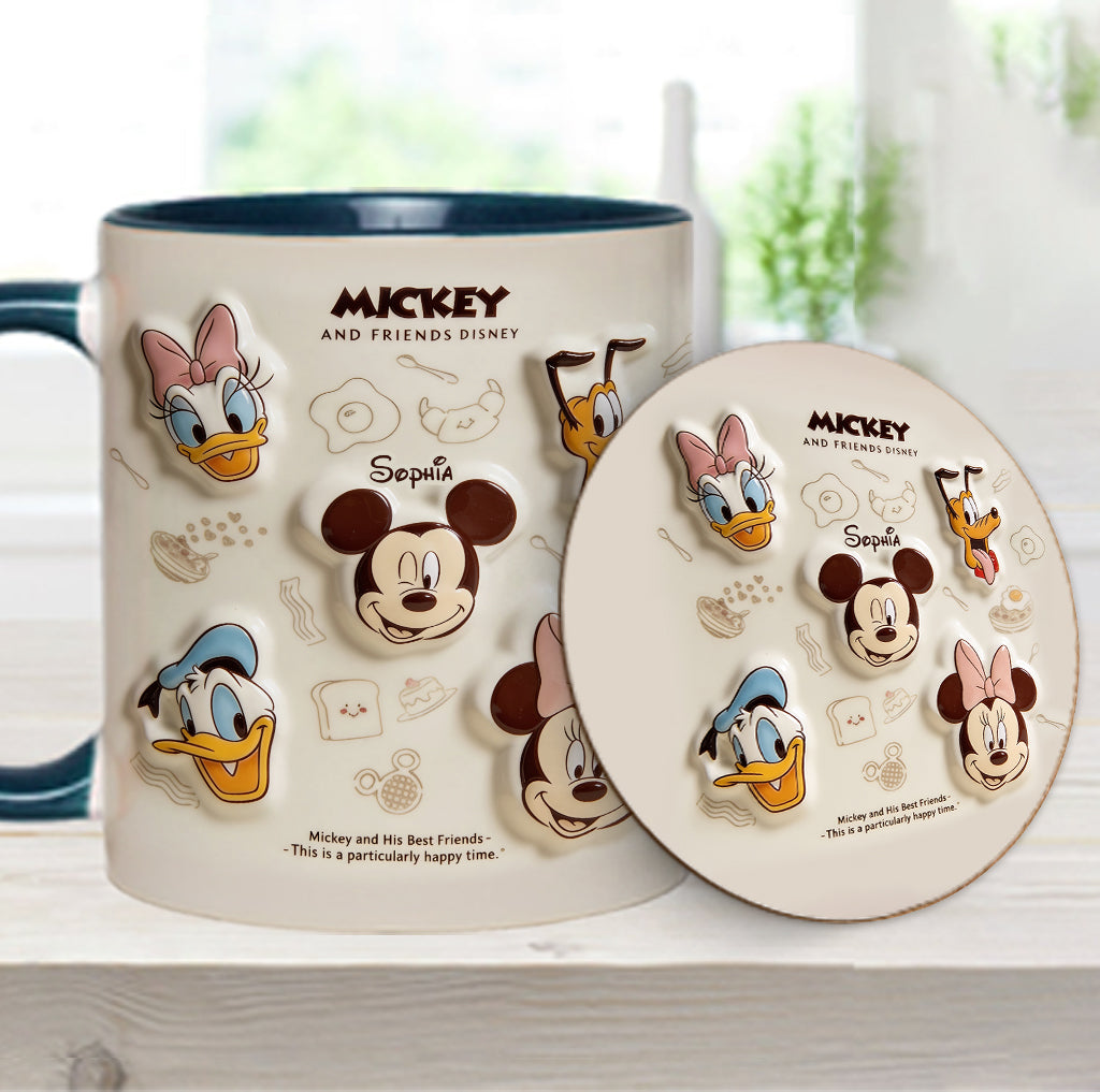 Friends Happy Time - Personalized Mouse Accent Mug & Coaster