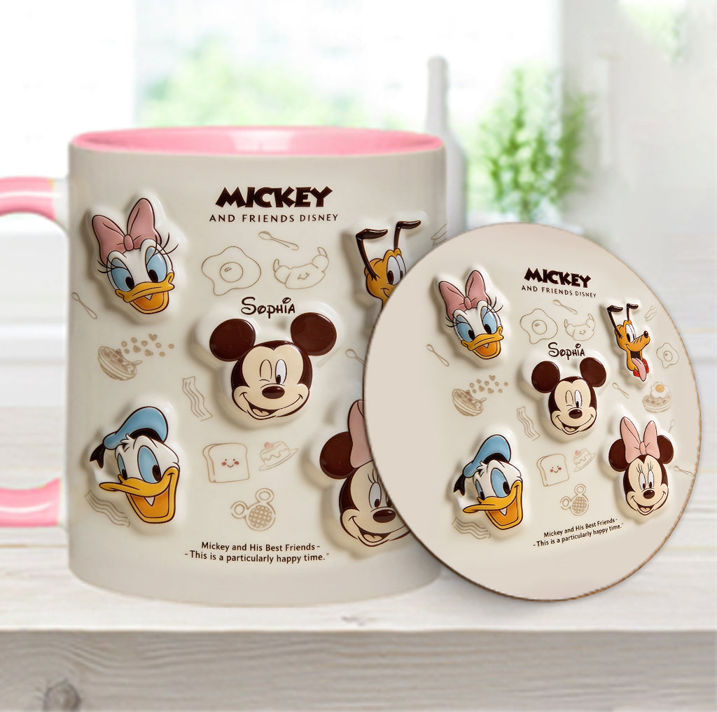 Friends Happy Time - Personalized Mouse Accent Mug & Coaster