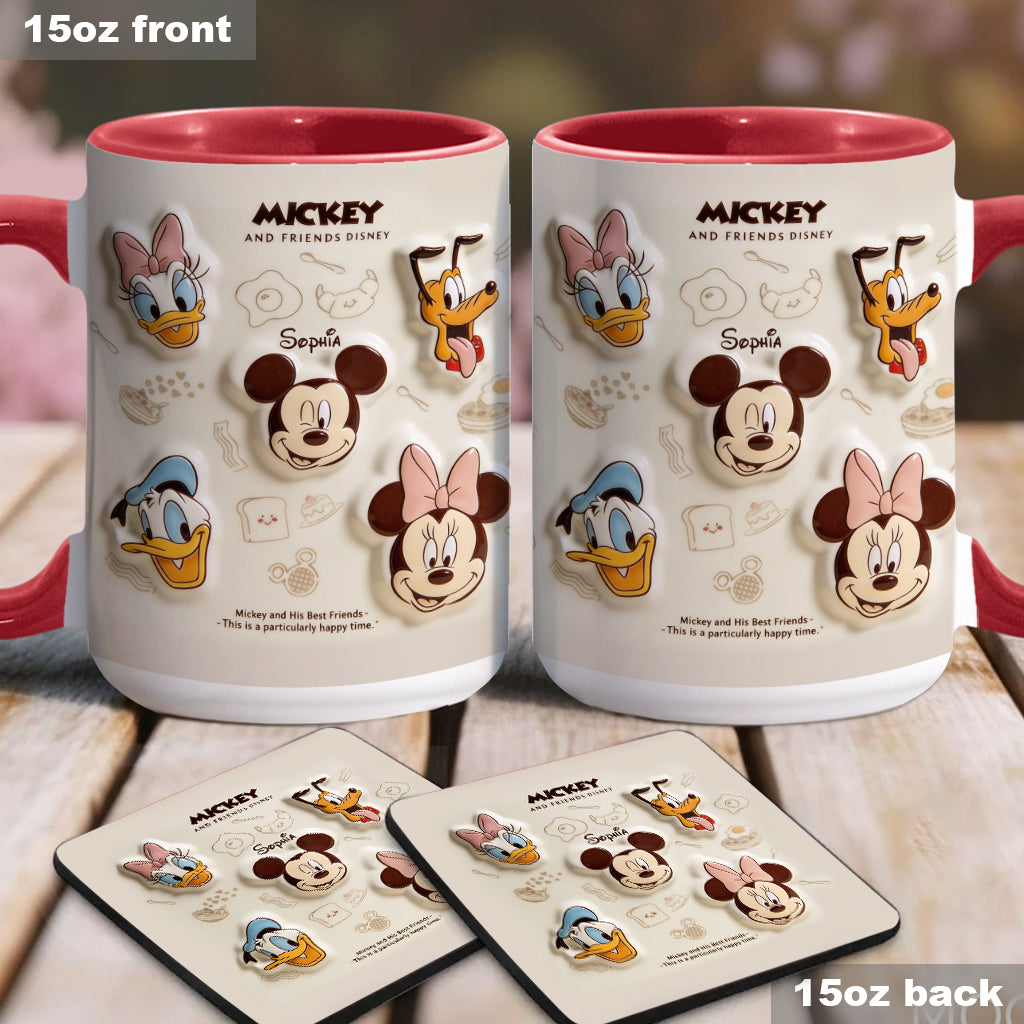 Friends Happy Time - Personalized Mouse Accent Mug & Coaster