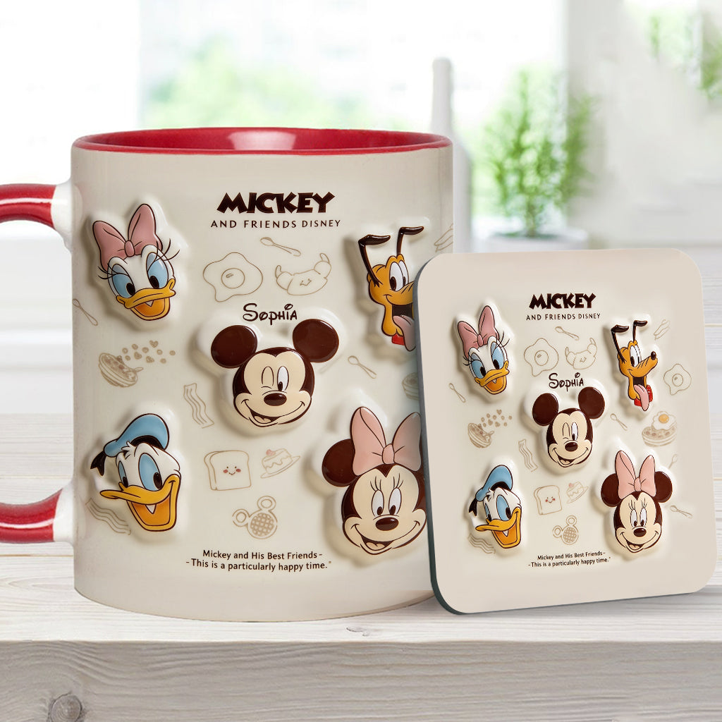 Friends Happy Time - Personalized Mouse Accent Mug & Coaster