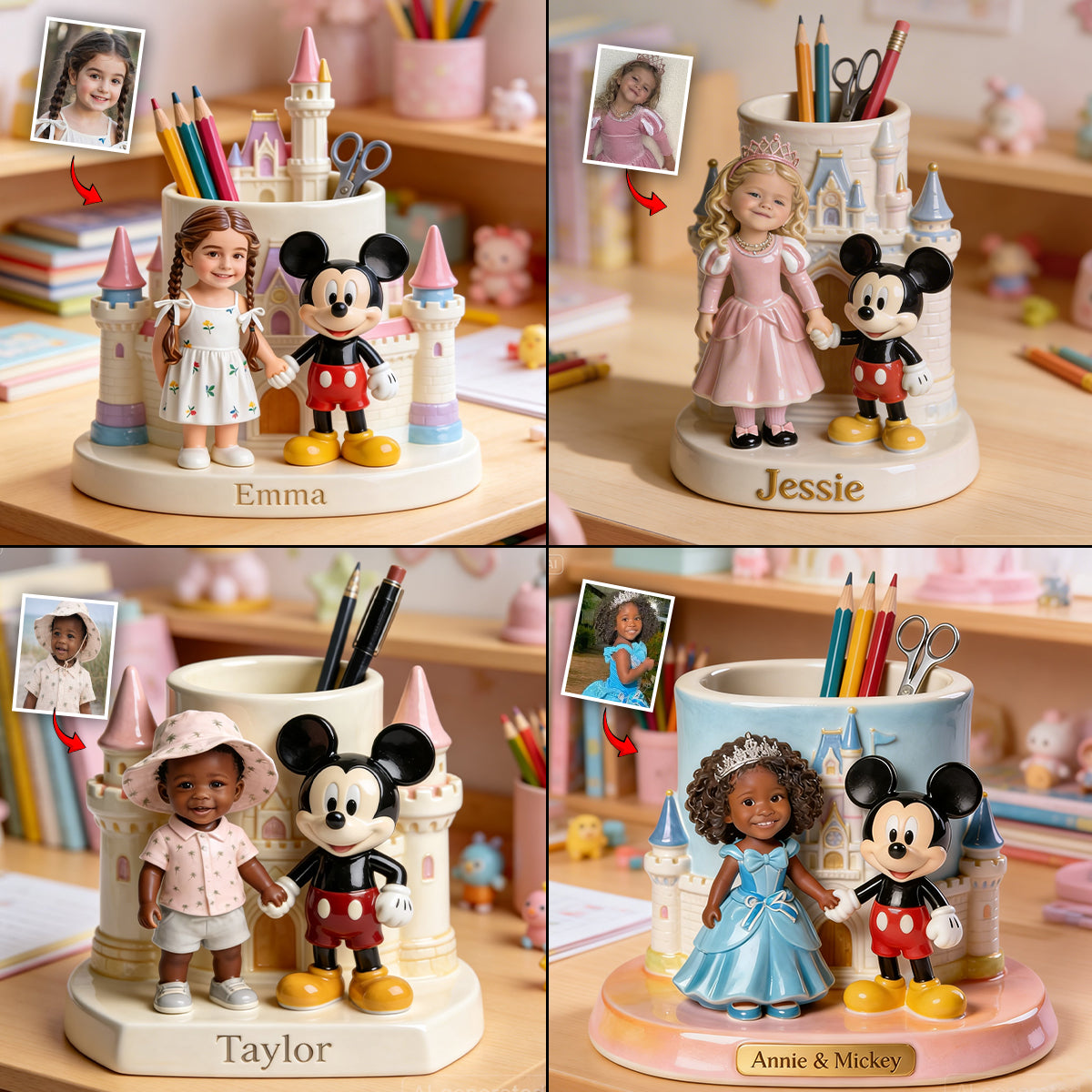 Castle Buddy Pen Holder - Personalized Mouse Acrylic Pot