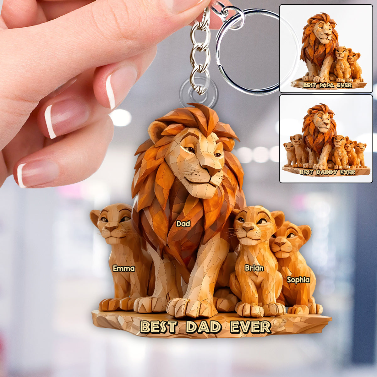 Best Dad Ever - Personalized Father Custom Shaped Keychain