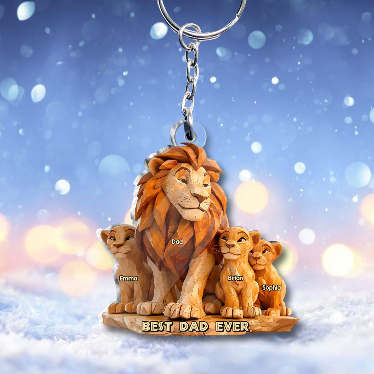 Best Dad Ever - Personalized Father Custom Shaped Keychain