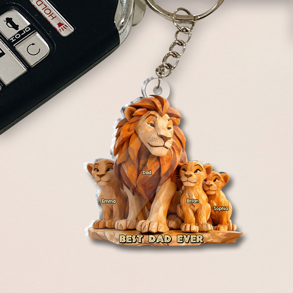 Best Dad Ever - Personalized Father Custom Shaped Keychain