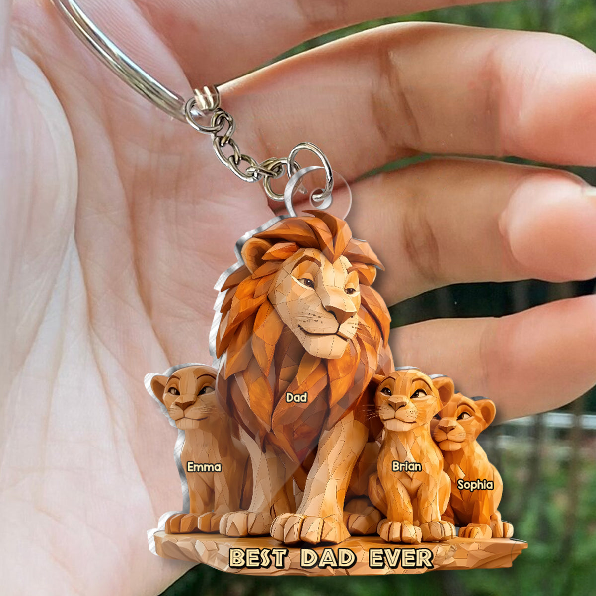 Best Dad Ever - Personalized Father Custom Shaped Keychain