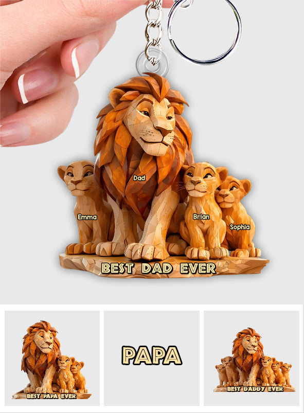Best Dad Ever - Personalized Father Custom Shaped Keychain