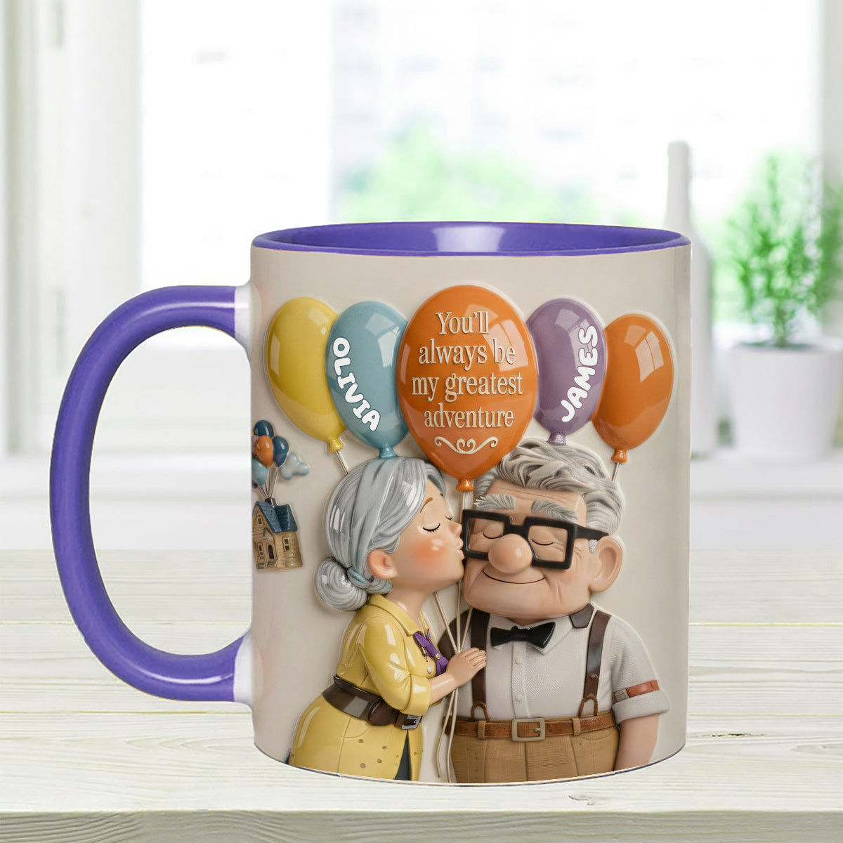 You'll Always Be My Greatest Adventure - Personalized Couple Up Set Accent Mug with Acrylic Stirrers