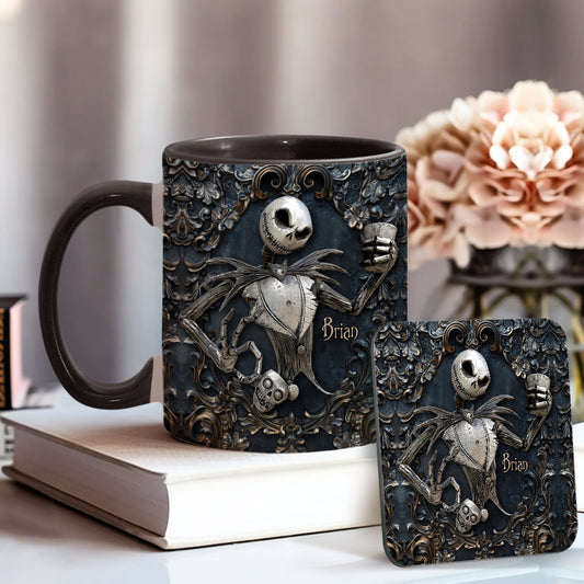 Touch My Coffee And I Will Drink It From Your Skull - Personalized Nightmare Accent Mug