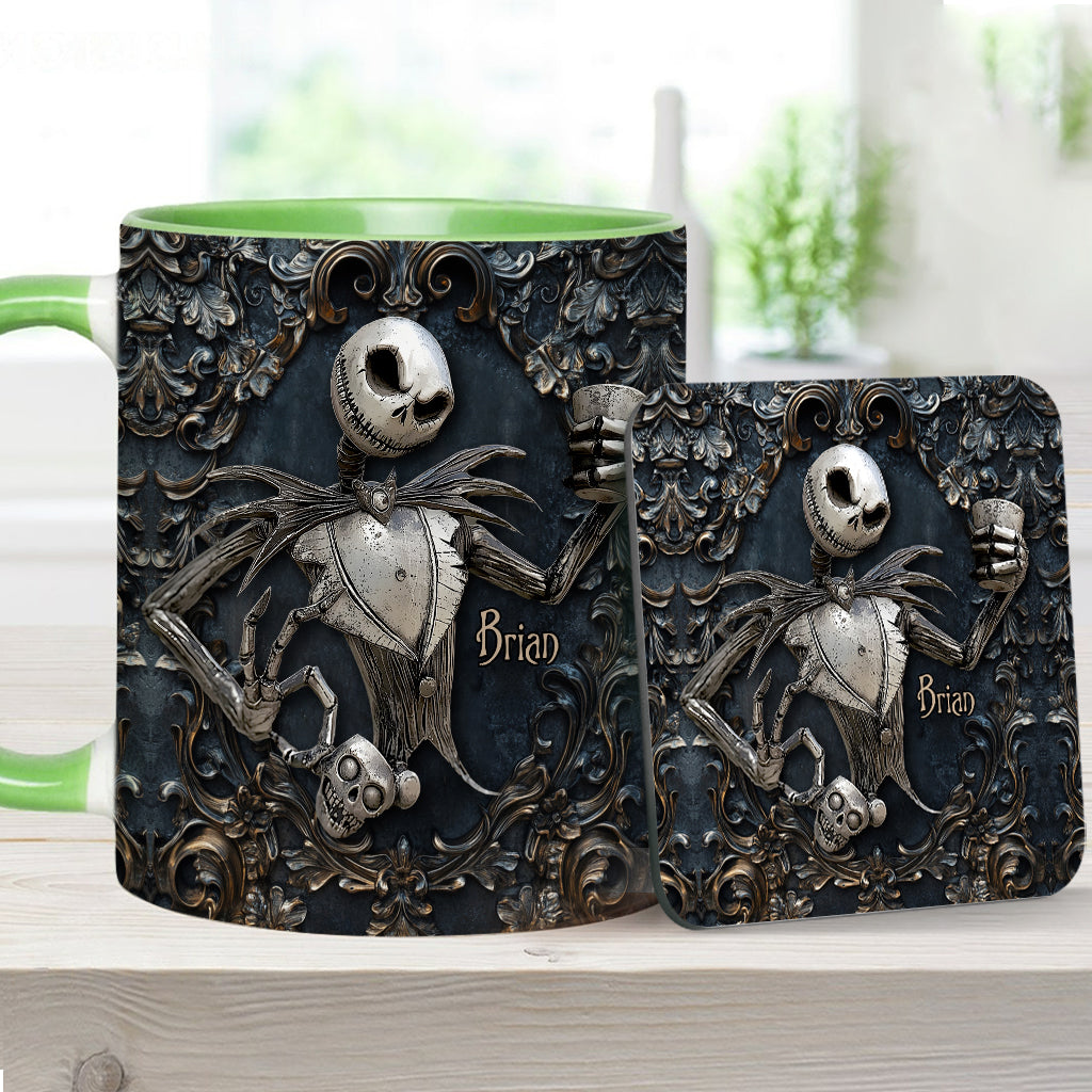 Touch My Coffee And I Will Drink It From Your Skull - Personalized Nightmare Accent Mug