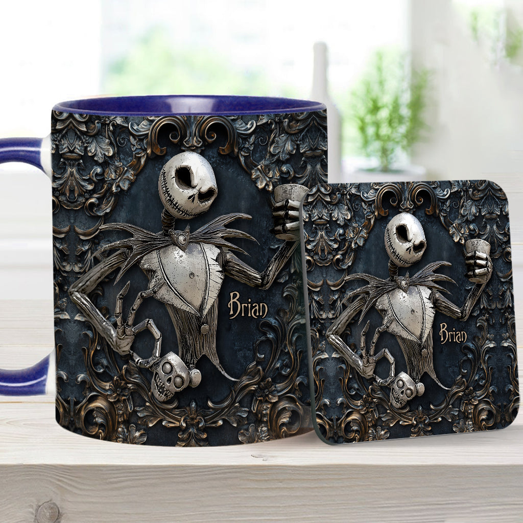 Touch My Coffee And I Will Drink It From Your Skull - Personalized Nightmare Accent Mug
