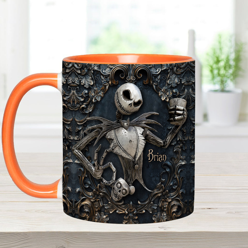 Touch My Coffee And I Will Drink It From Your Skull - Personalized Nightmare Accent Mug