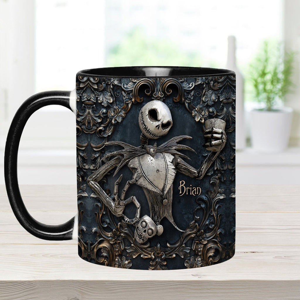 Touch My Coffee And I Will Drink It From Your Skull - Personalized Nightmare Accent Mug