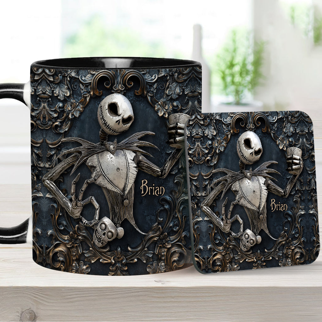 Touch My Coffee And I Will Drink It From Your Skull - Personalized Nightmare Accent Mug