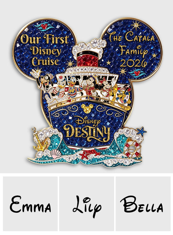 Mouse Cruise Ship Family Vacation - Personalized Dream Cruise 3D Embossed Enamel Pin