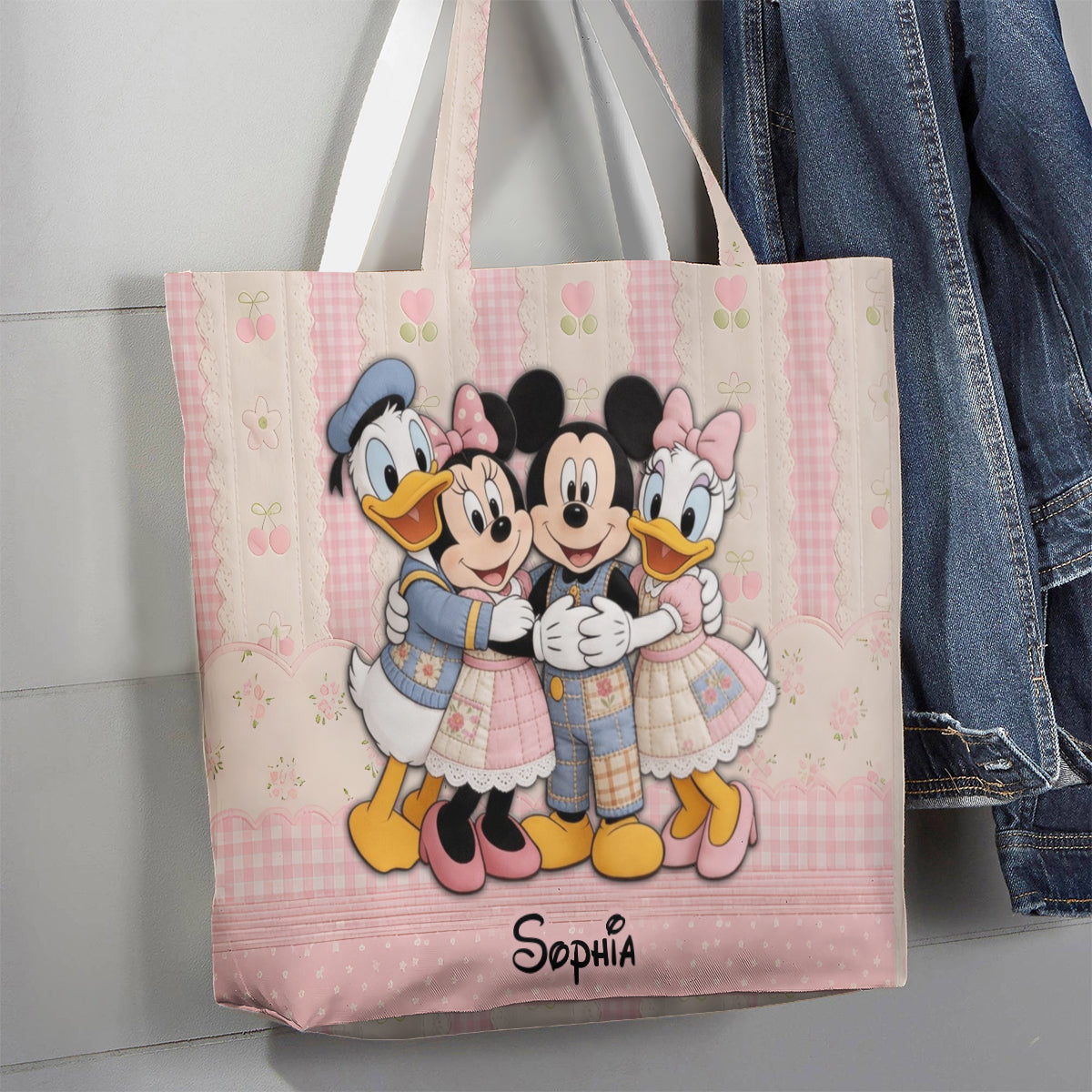 Cartoon Magical Mouse - Personalized Mouse Quilted Tote Bag
