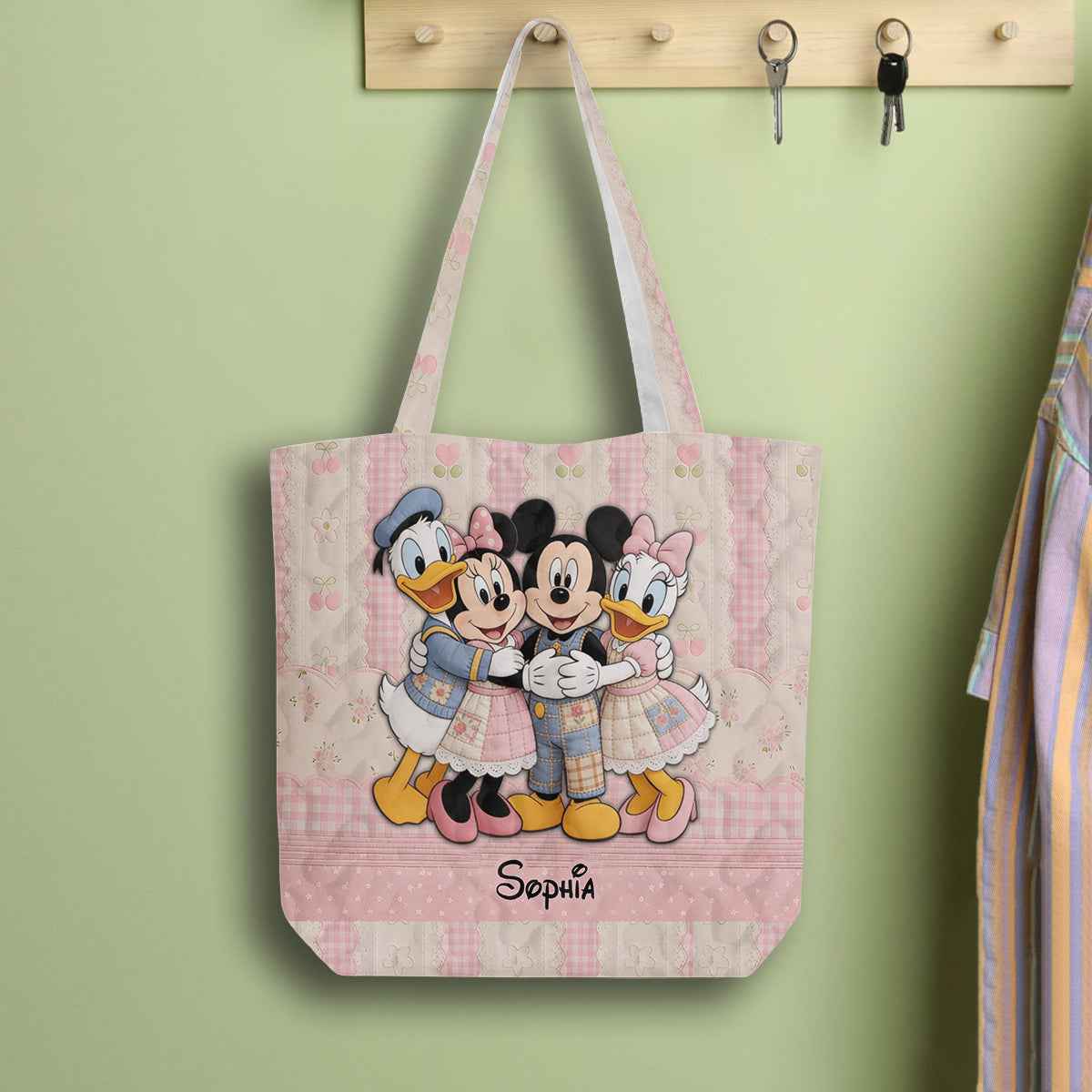 Cartoon Magical Mouse - Personalized Mouse Quilted Tote Bag