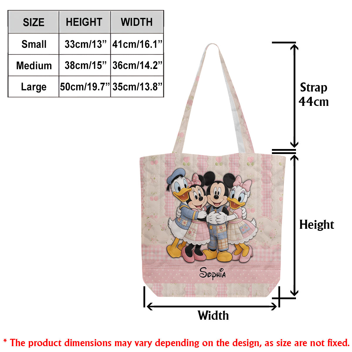 Cartoon Magical Mouse - Personalized Mouse Quilted Tote Bag