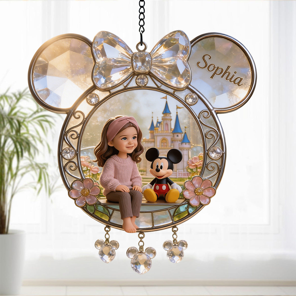 Magical Moments - Personalized Mouse Window Hanging Suncatcher With Custom Charms