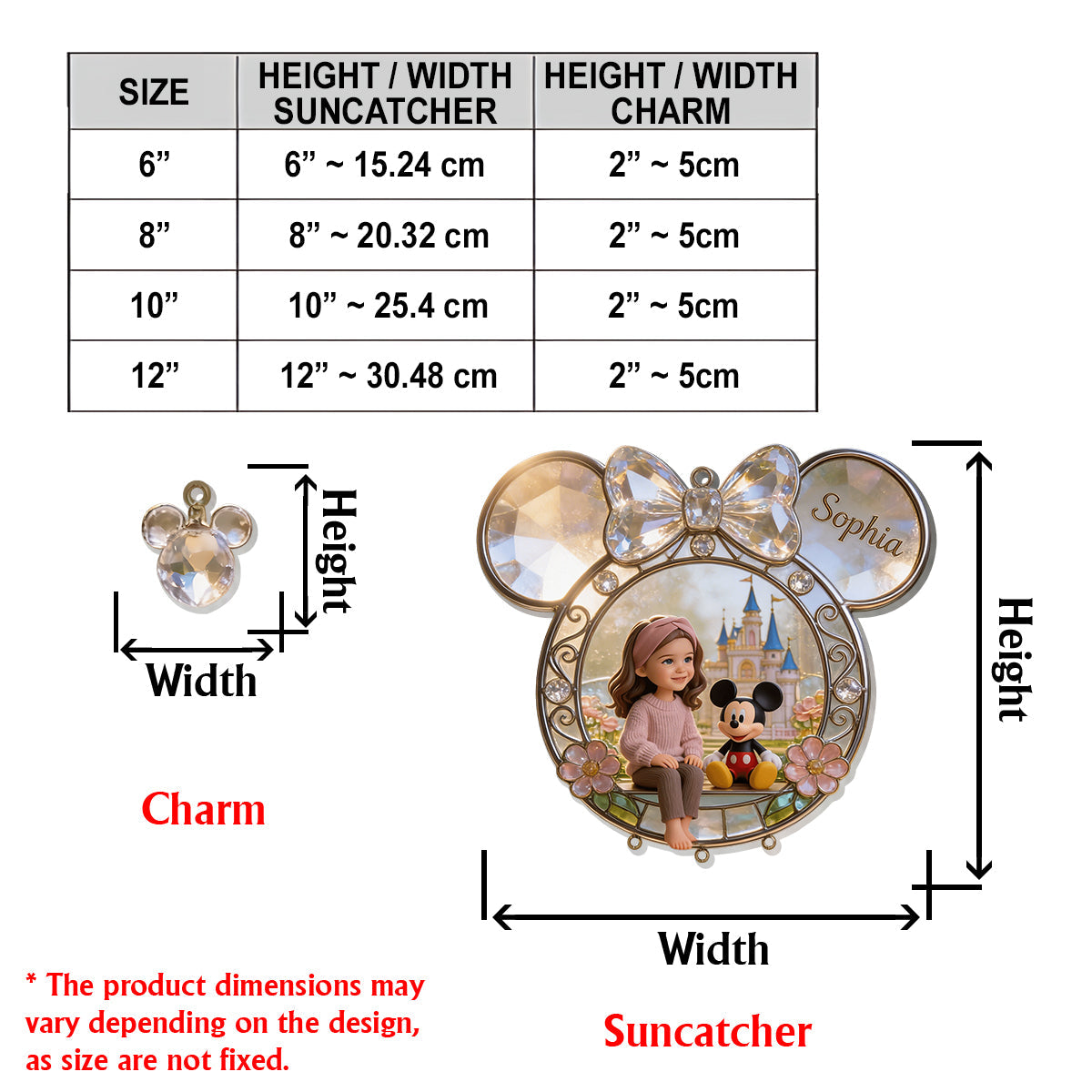 Magical Moments - Personalized Mouse Window Hanging Suncatcher With Custom Charms