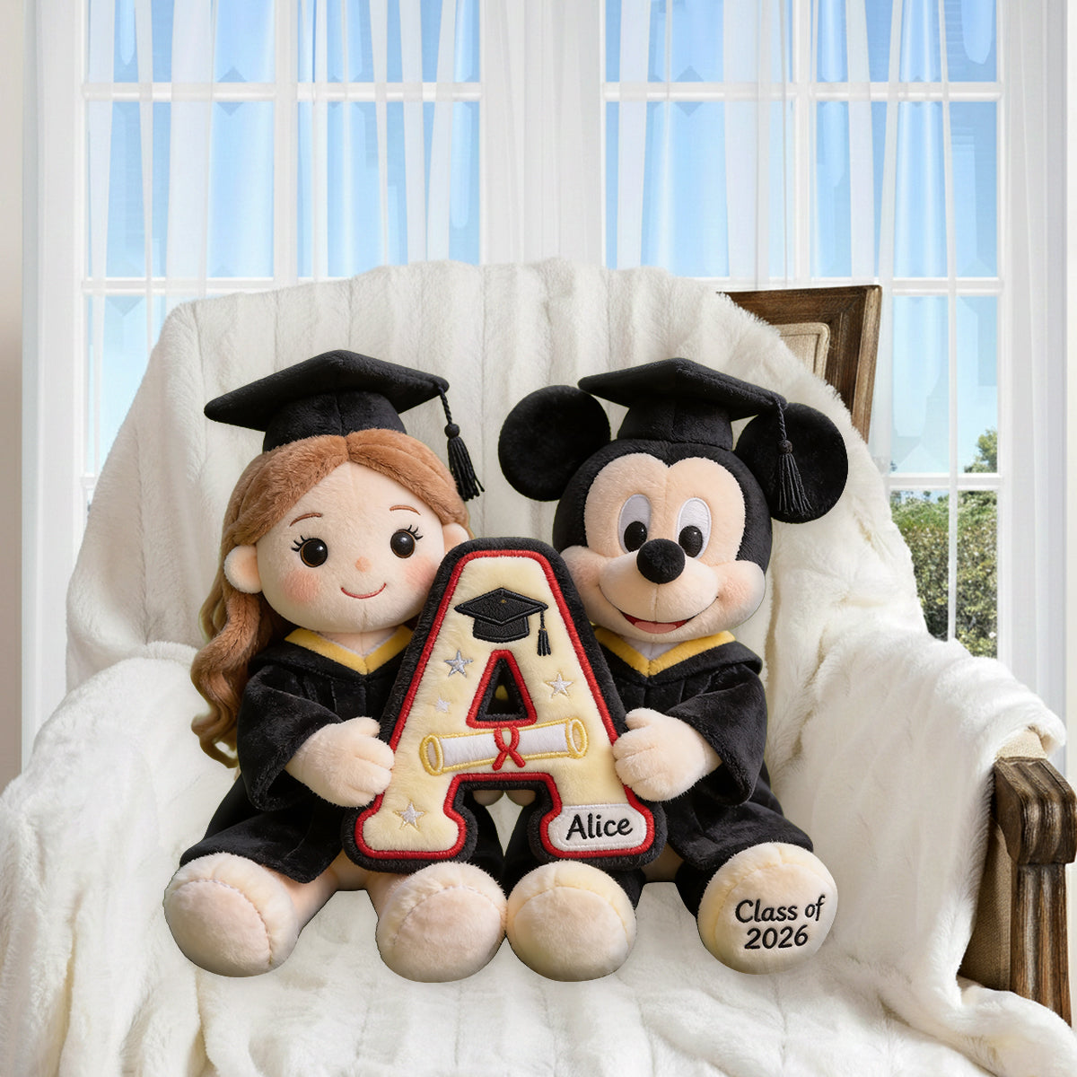 Any Photo Graduation Keepsake Pillow - Personalized Graduation Premium Faux Fur Pillow